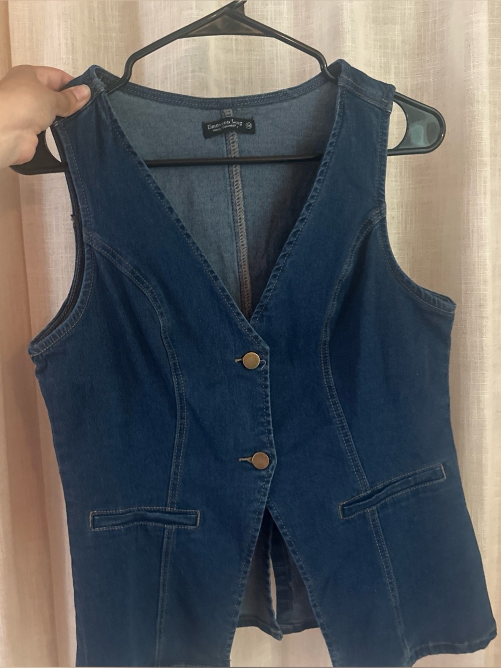 Denim Vest - Dark Blue Womens Jean Vest